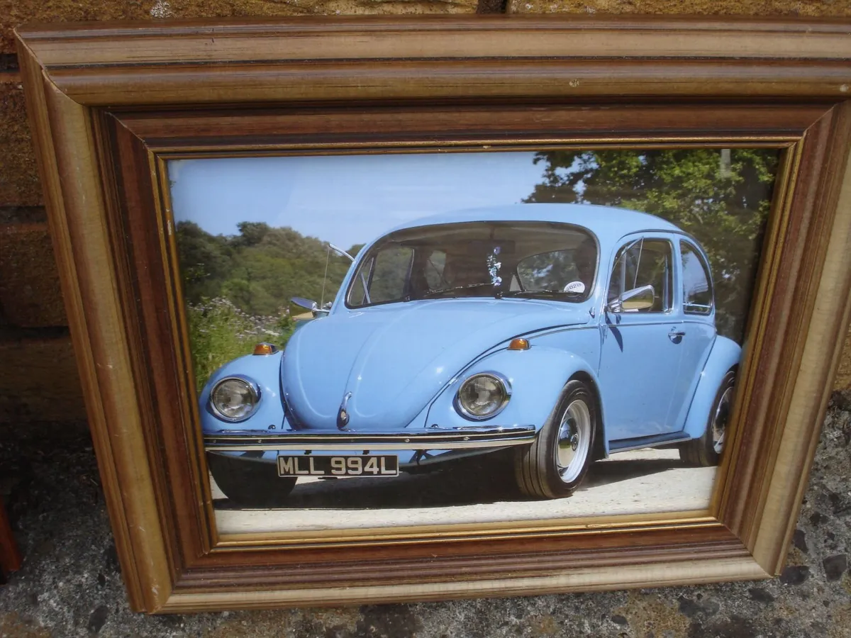 VW BEETLE 1972 FRAMED PRINT, - Image 2