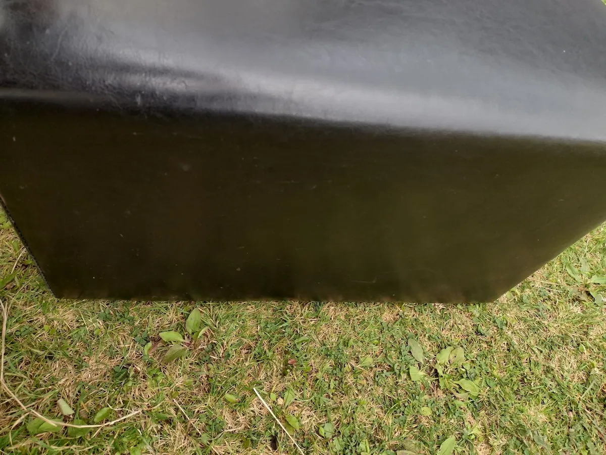 Small black leather stool/ footstool - Image 3