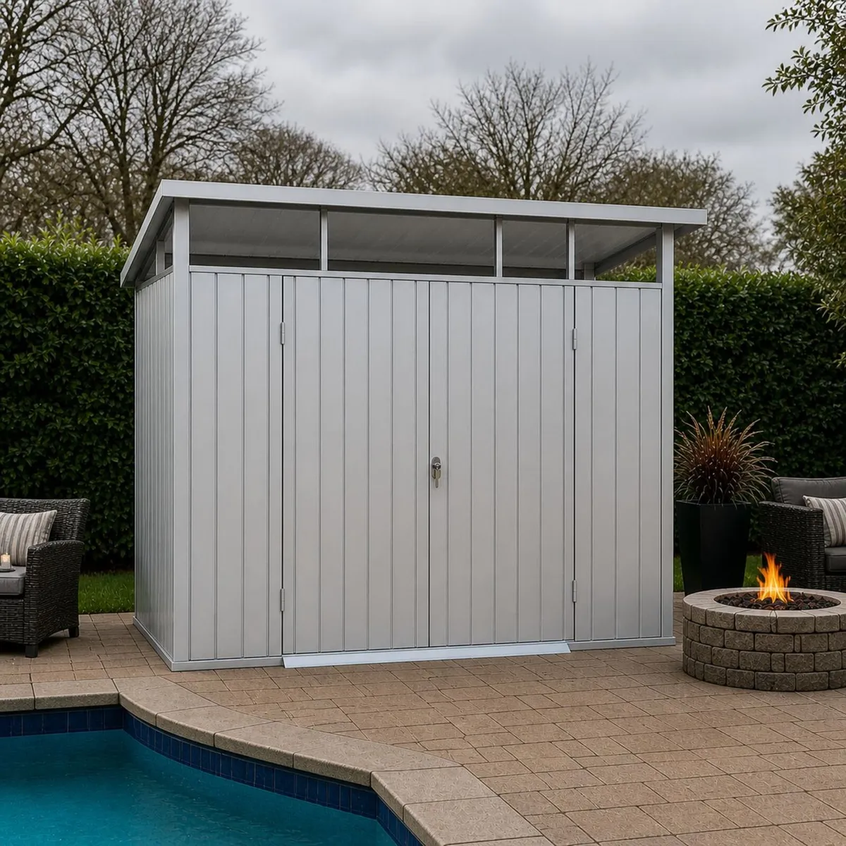 8×6 Palladium Contemporary Steel Garden Sheds - Image 2