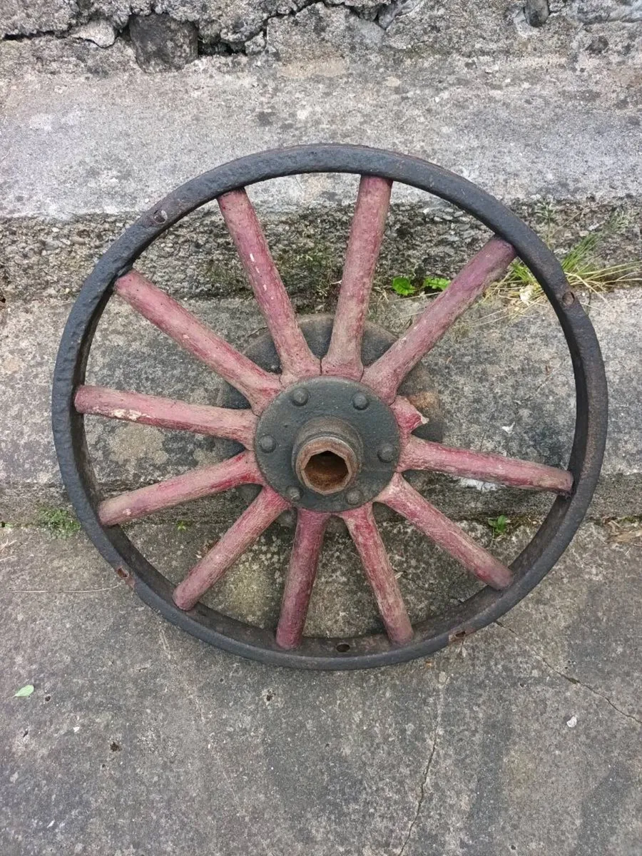 Vintage Wooden Wheel - Image 1