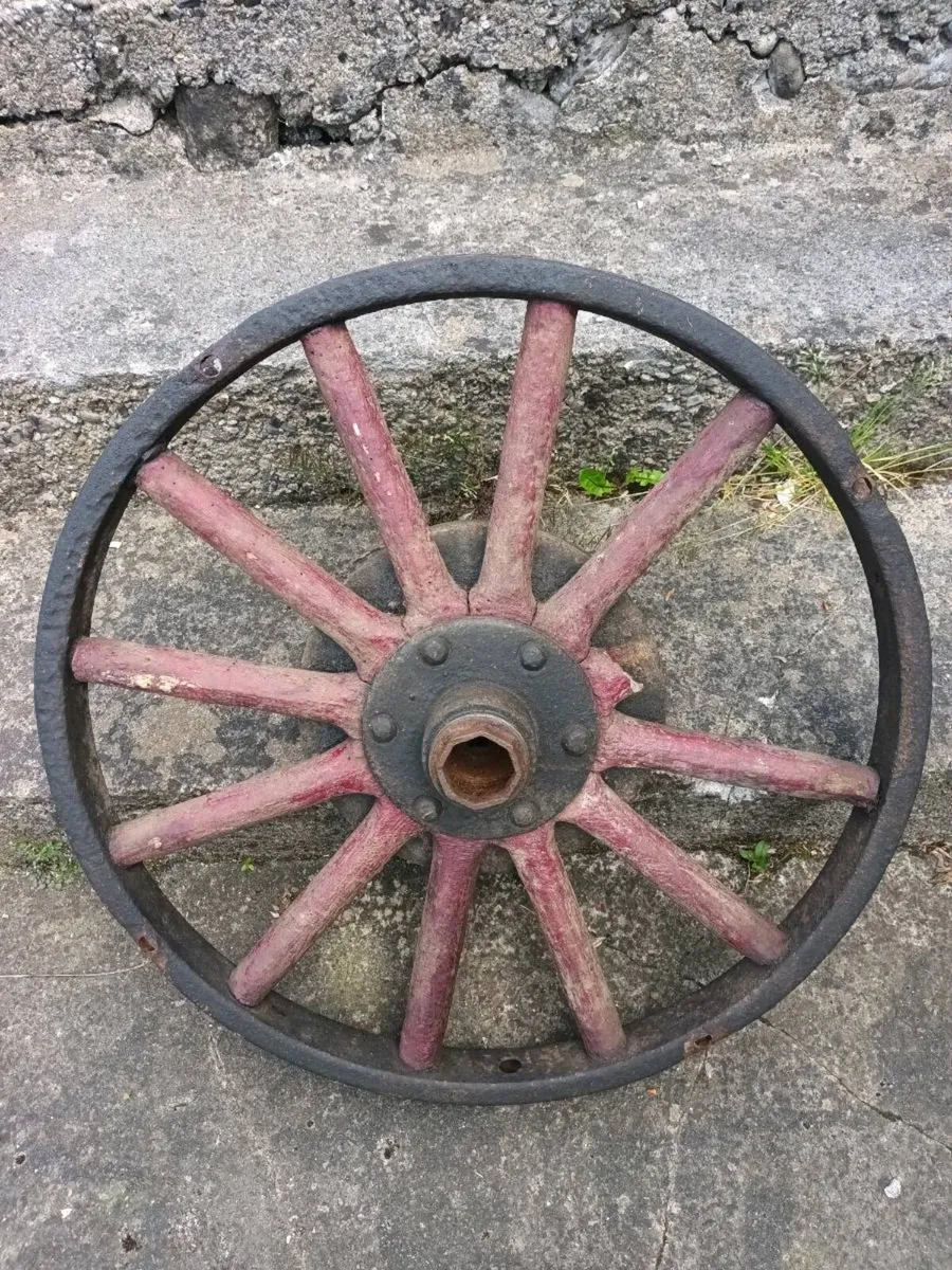 Vintage Wooden Wheel - Image 2