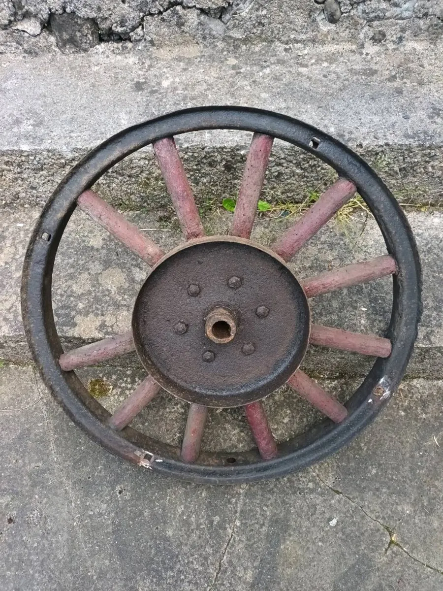 Vintage Wooden Wheel - Image 3