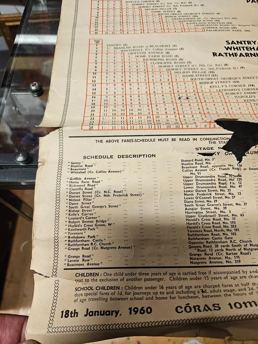 Vintage Dublin Bus Timetable - Image 2
