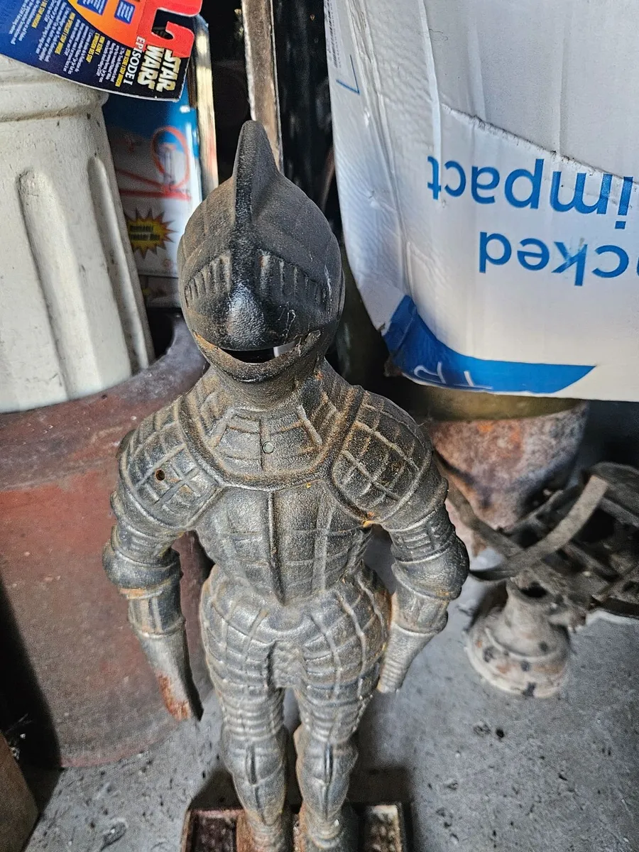 Vintage Cast Iron Knight Fire Irons - Image 3