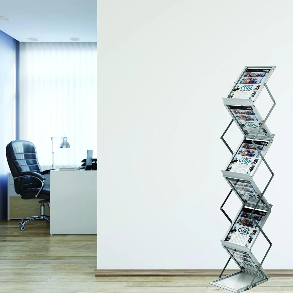 A4 Folding Literature Display Stand 6 Shelf Carry - Image 2