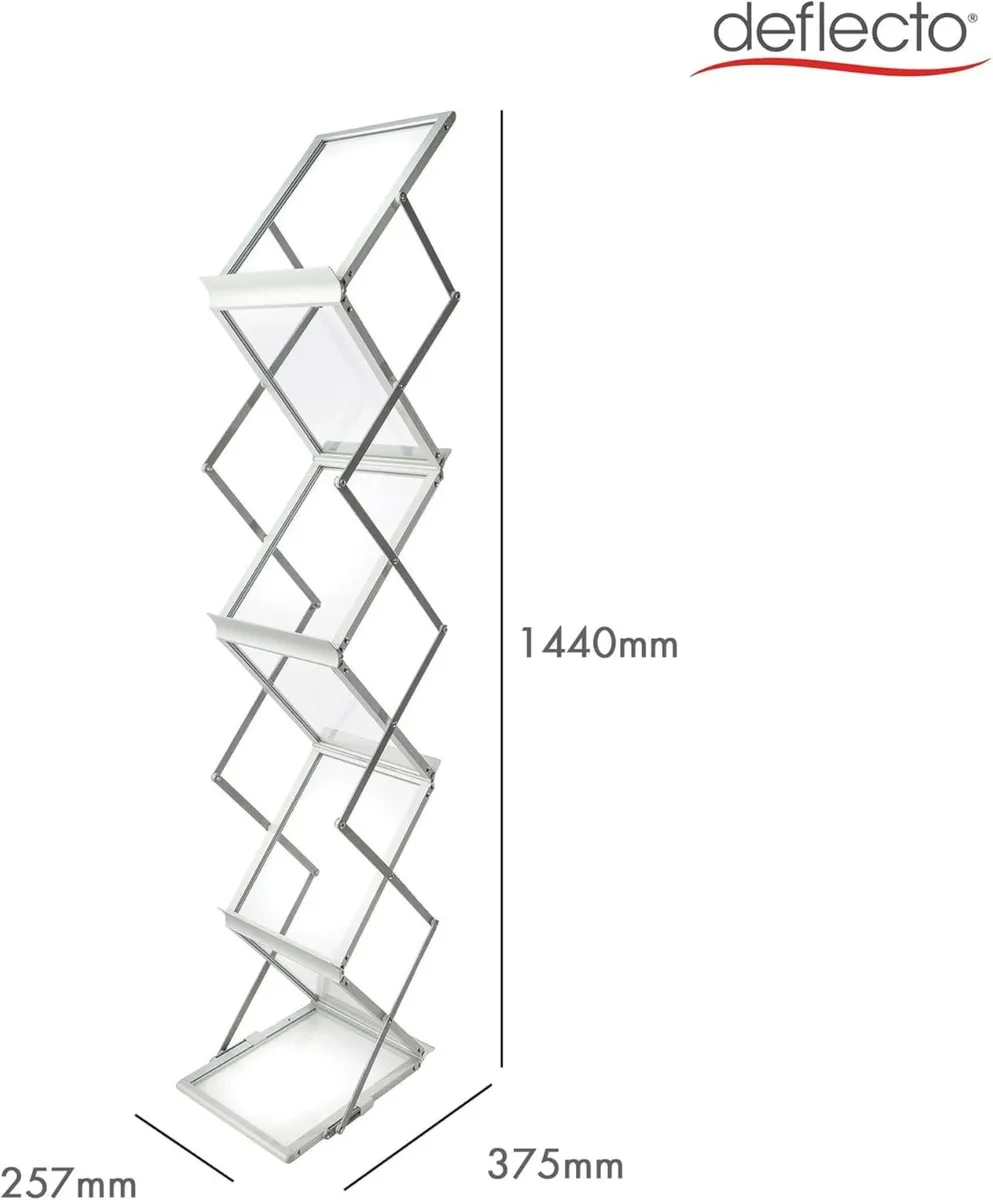 A4 Folding Literature Display Stand 6 Shelf Carry - Image 3