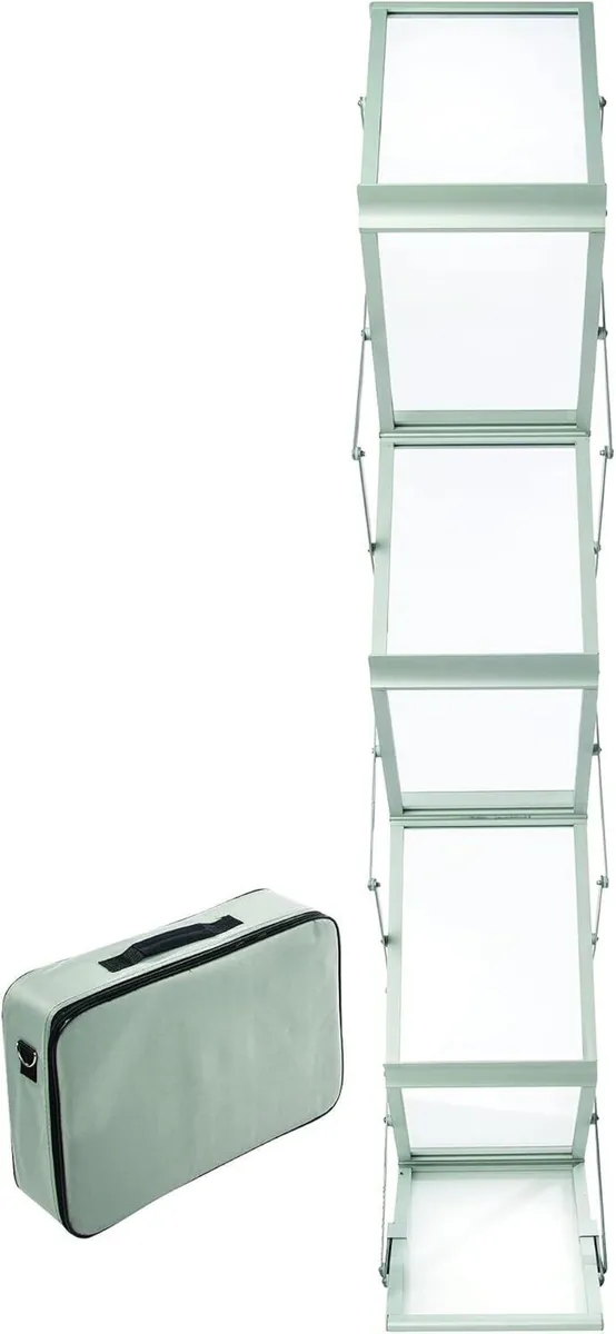A4 Folding Literature Display Stand 6 Shelf Carry - Image 4