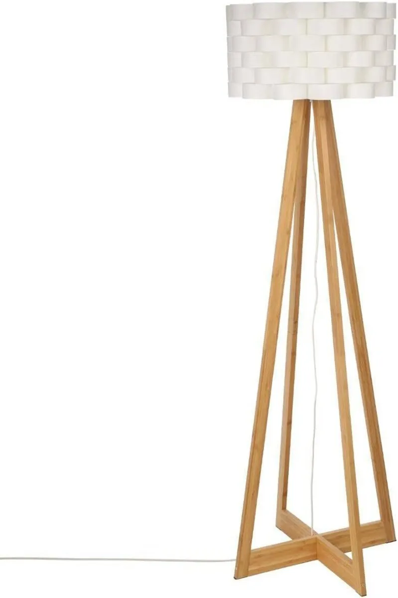 Simple Design Floor Lamp Bamboo Stand - Image 1