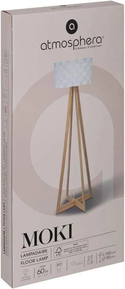 Simple Design Floor Lamp Bamboo Stand - Image 3