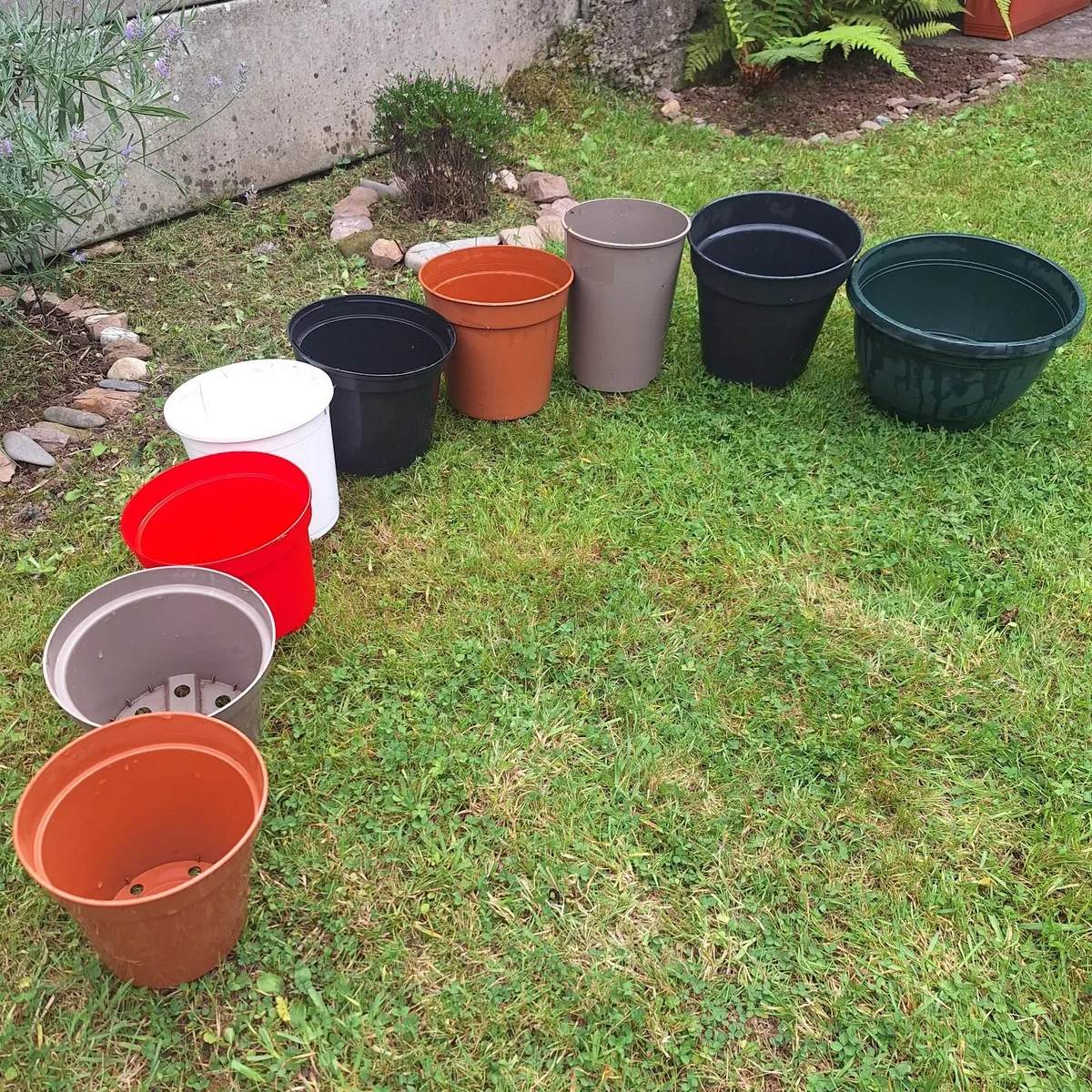 Plastic  Plant Pots  Set of 9 Or Individual - Image 1