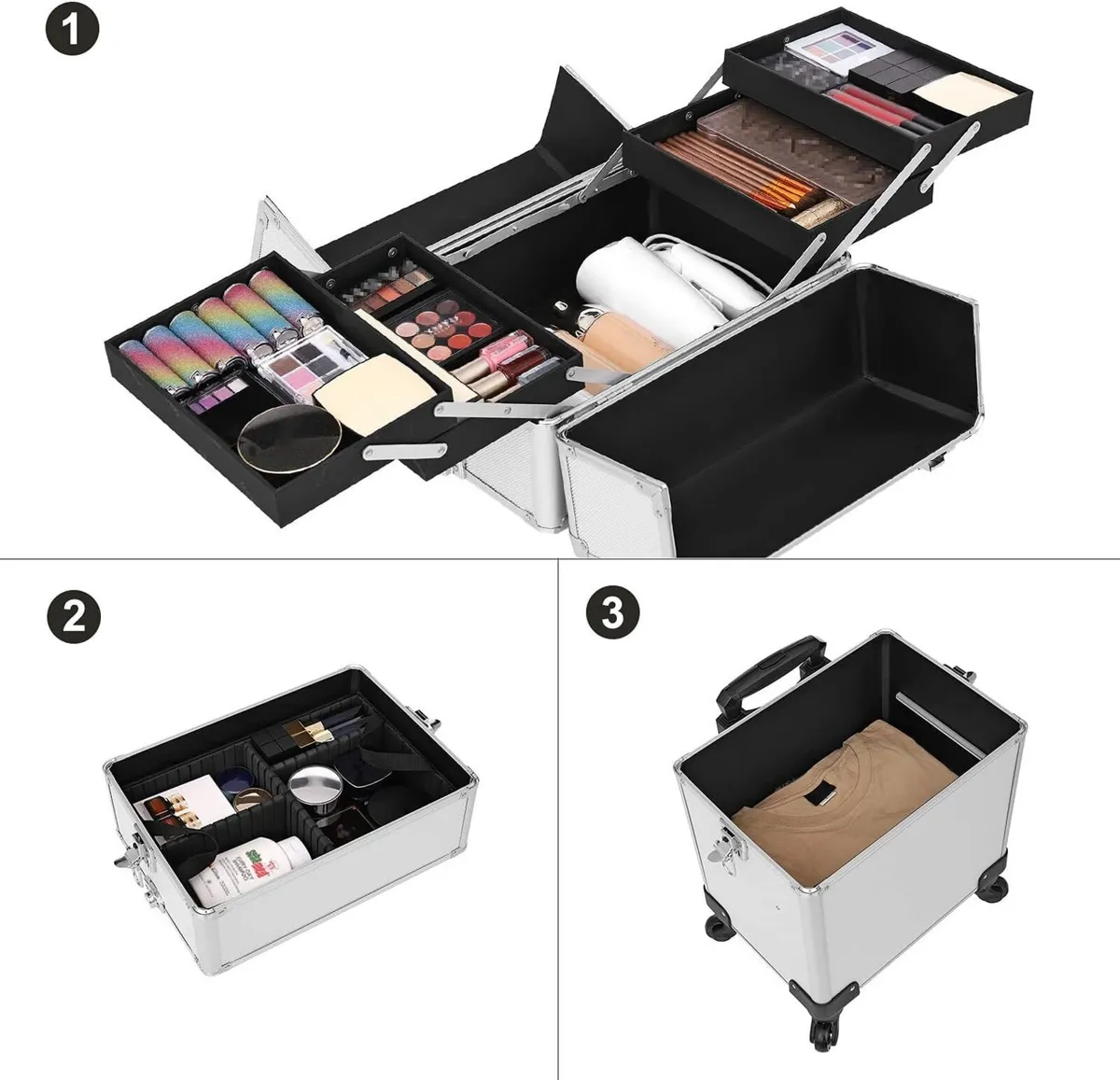 4-in-1 Makeup Trolley Case - Image 4