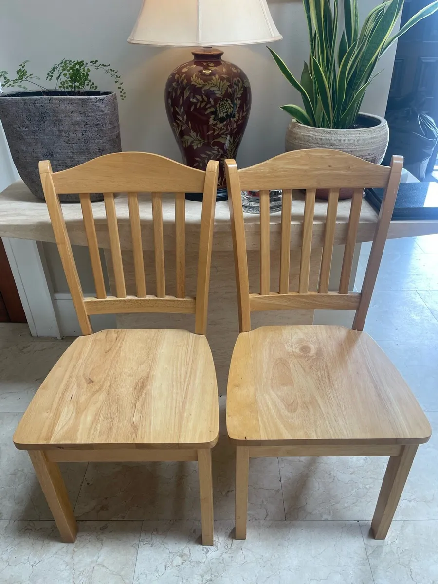 As New - 2 x Solid Wooden Kitchen Dining Chairs
