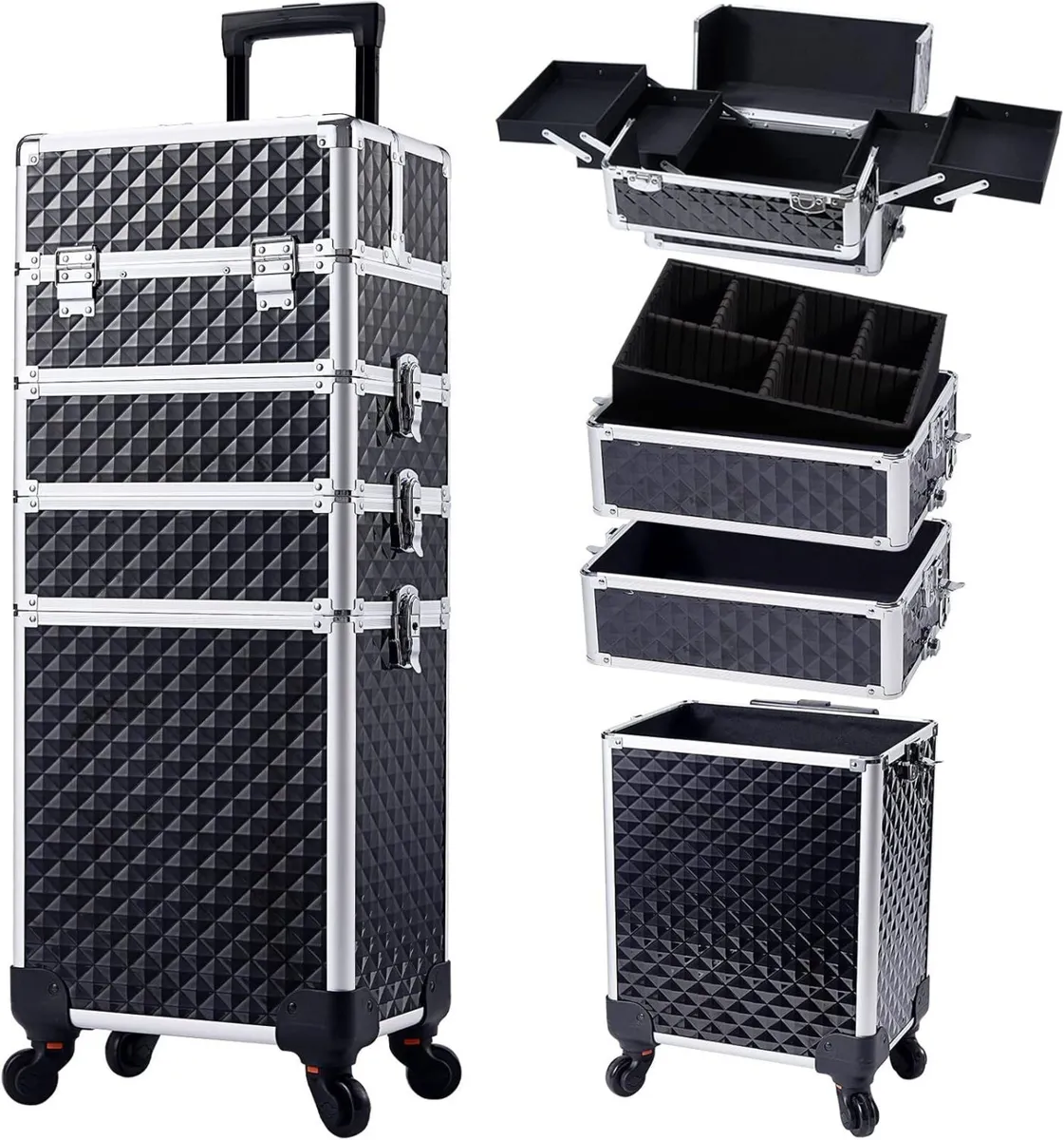 Makeup Trolley Case with Detachable Mini Cases - Image 1