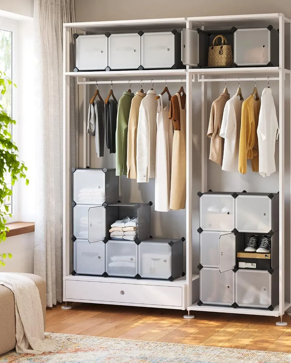 16-Cube Storage Unit Shoe Rack Stackable Cubes - Image 4