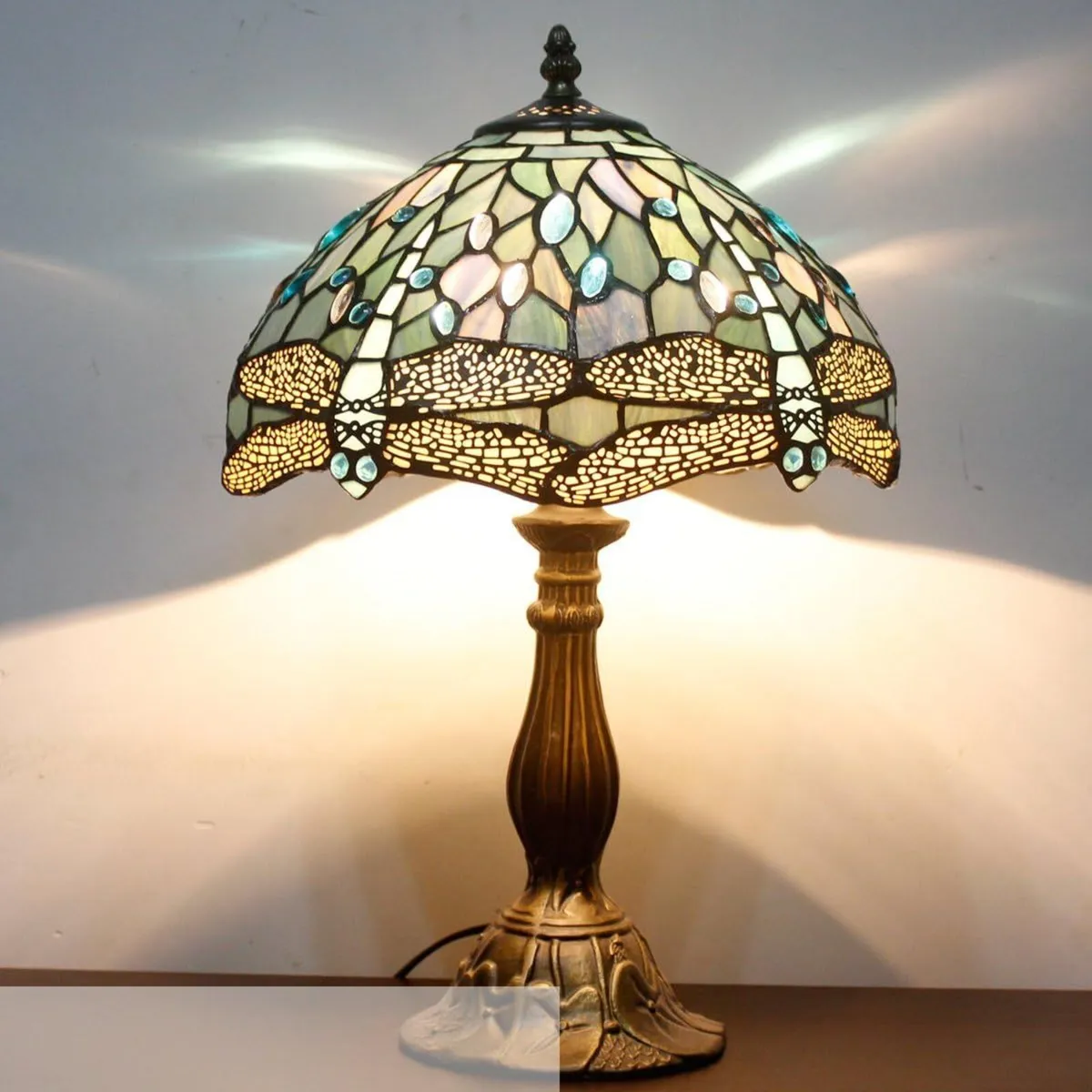 Tiffany Lamp Sea Stained Glass Table 12x12x18 - Image 2