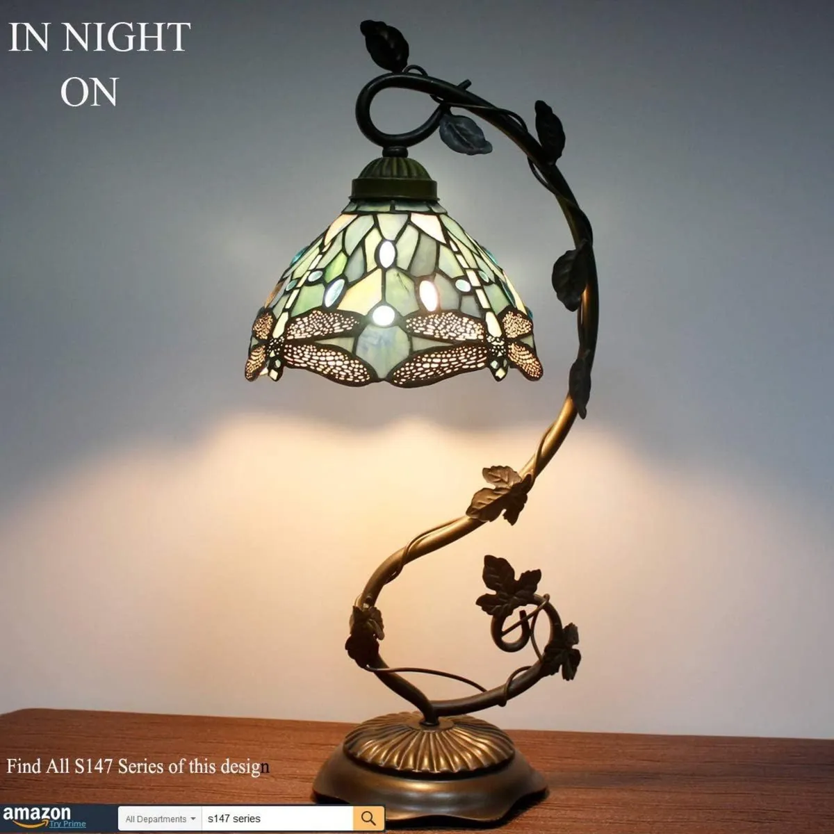 Tiffany Lamp Sea Stained Glass Dragonfly Style - Image 4