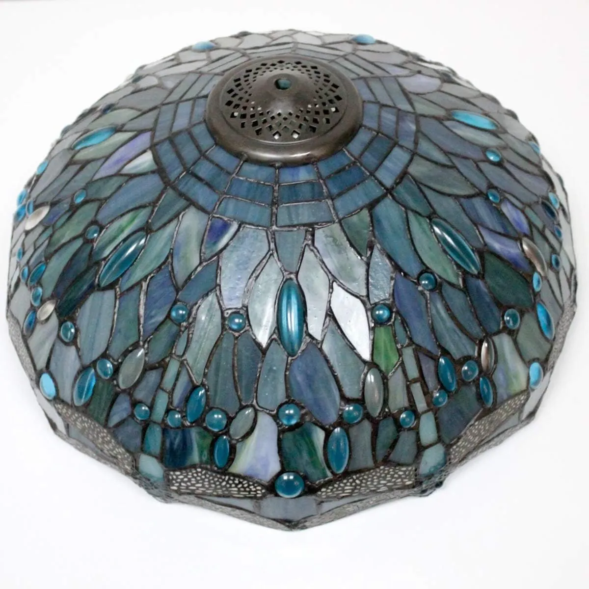 Tiffany Ceiling Light Fixture Sea Stained Glass - Image 3