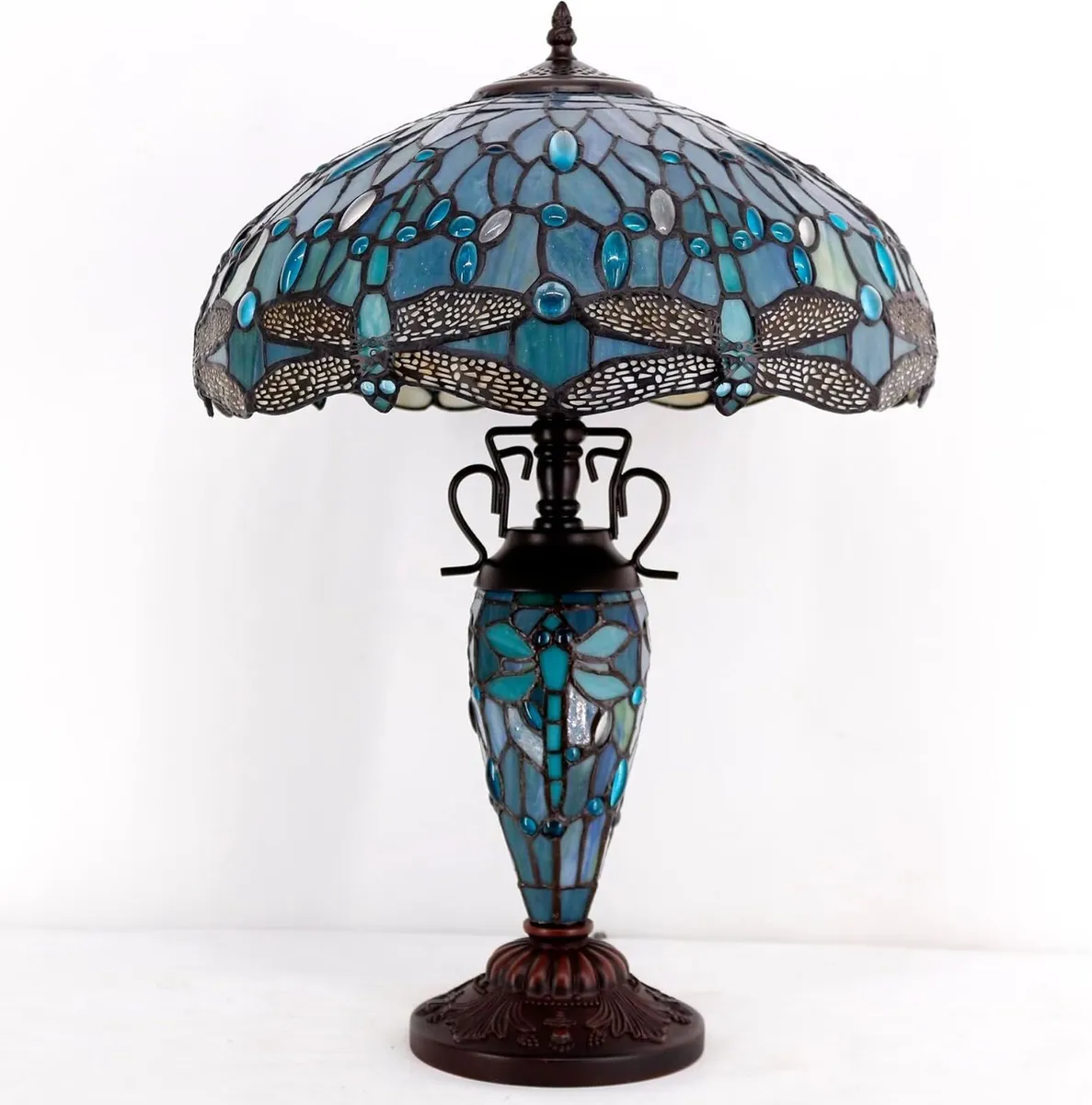 Tiffany Table Lamp Sea Stained Glass Dragonfly - Image 4