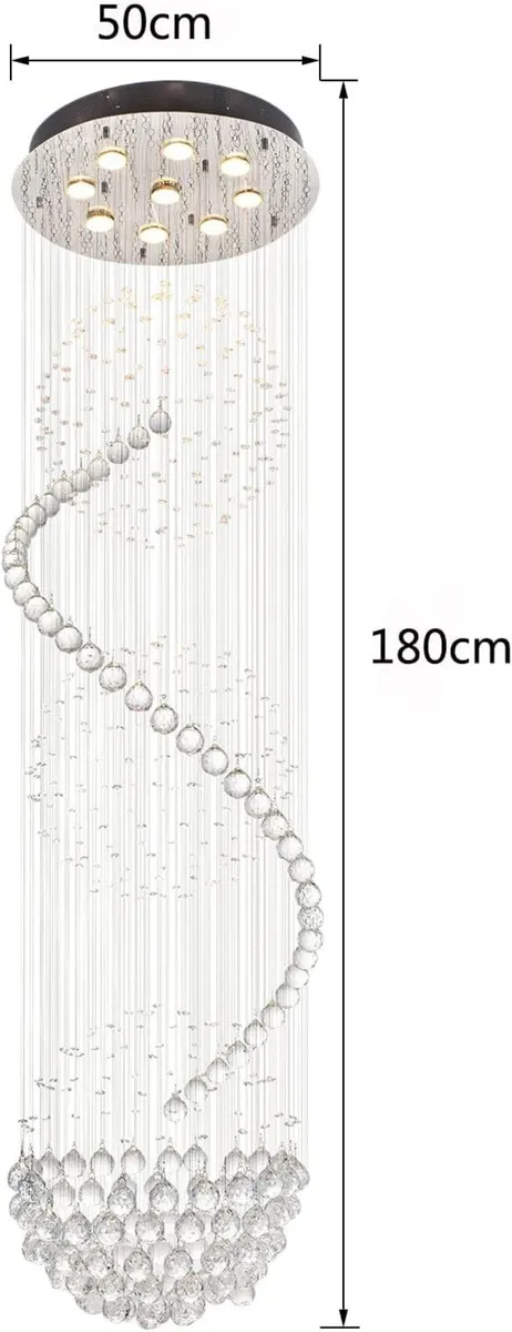 Dst Spiral Sphere Crystal Chandelier Ceiling - Image 2