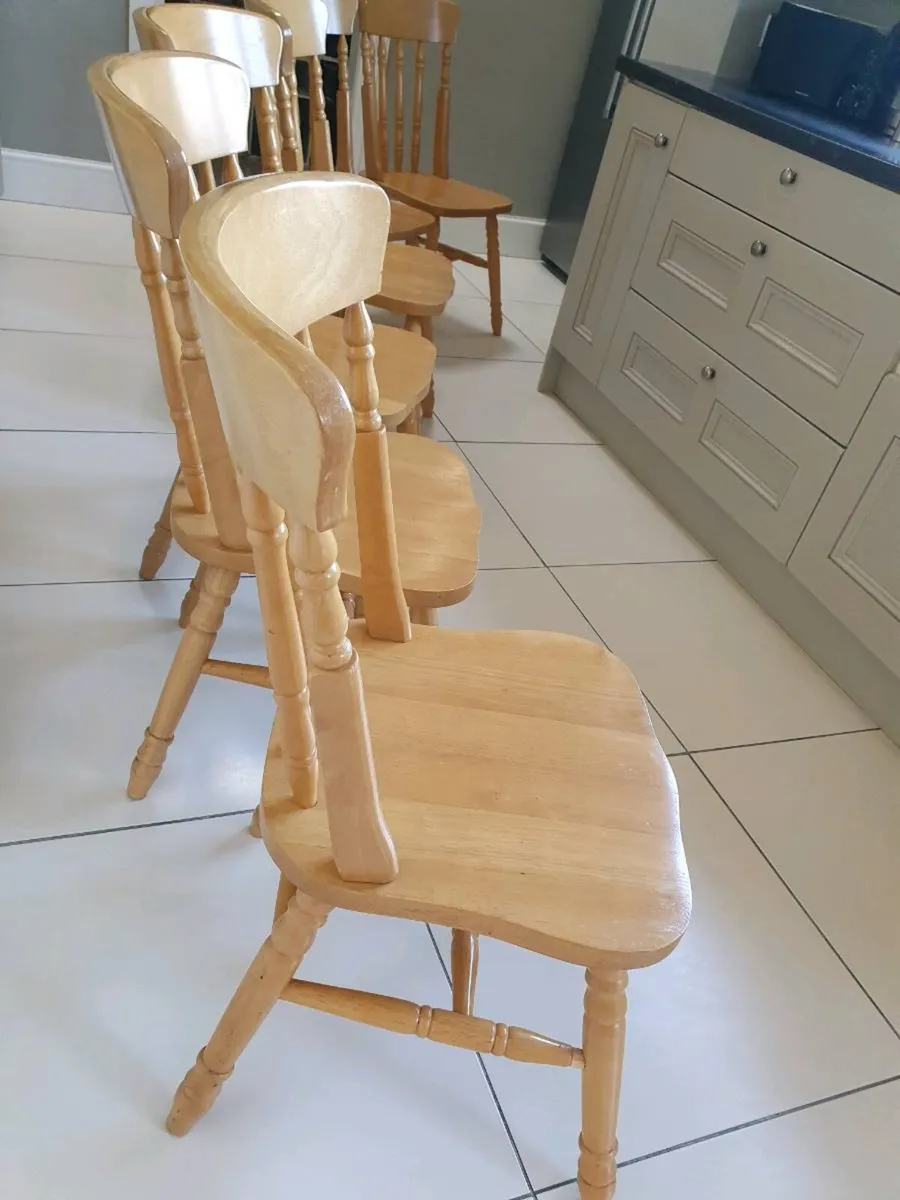 Set of 6 solid wood dining chai - Image 4