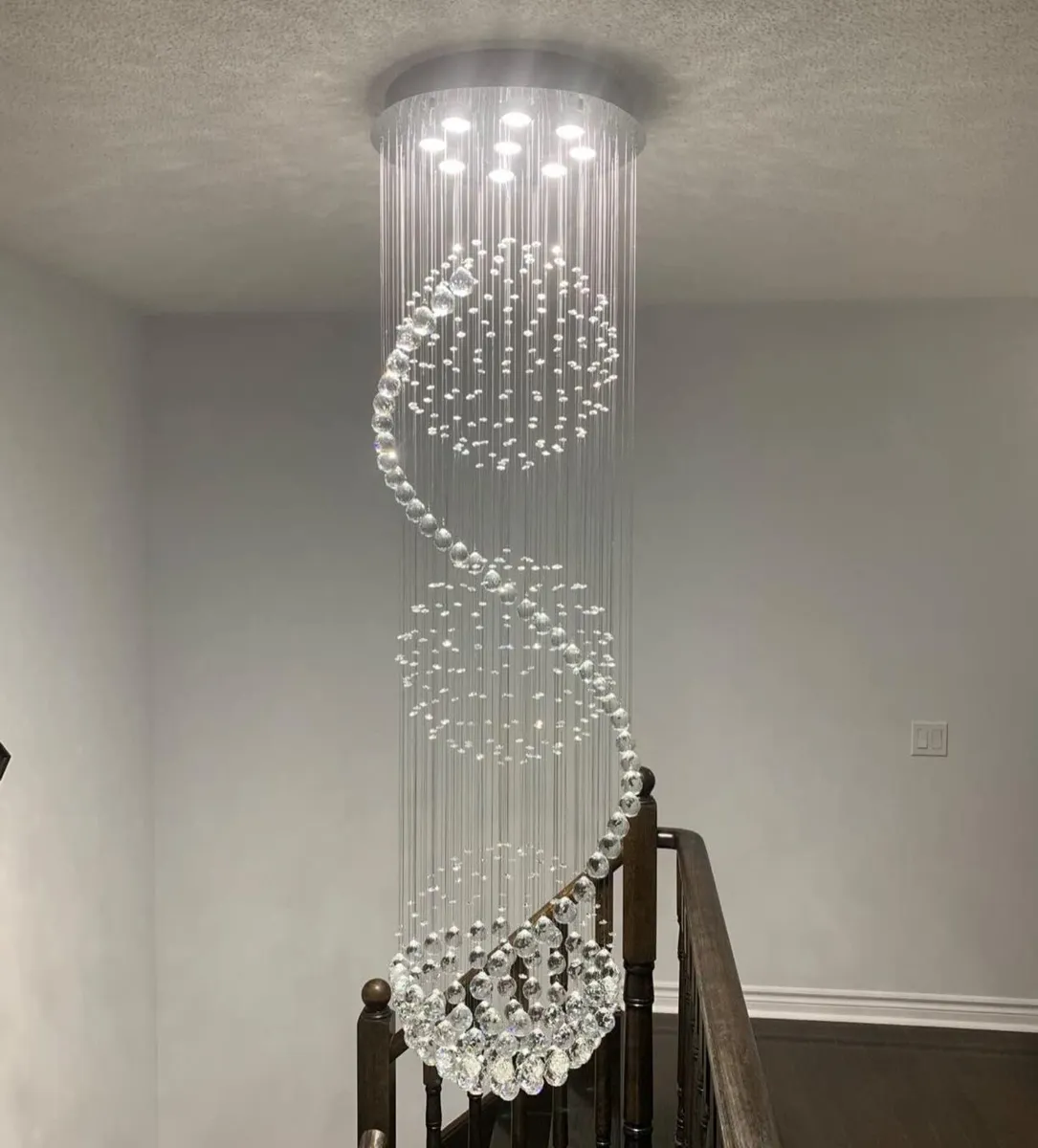 Dst Spiral Sphere Crystal Chandelier Ceiling - Image 4