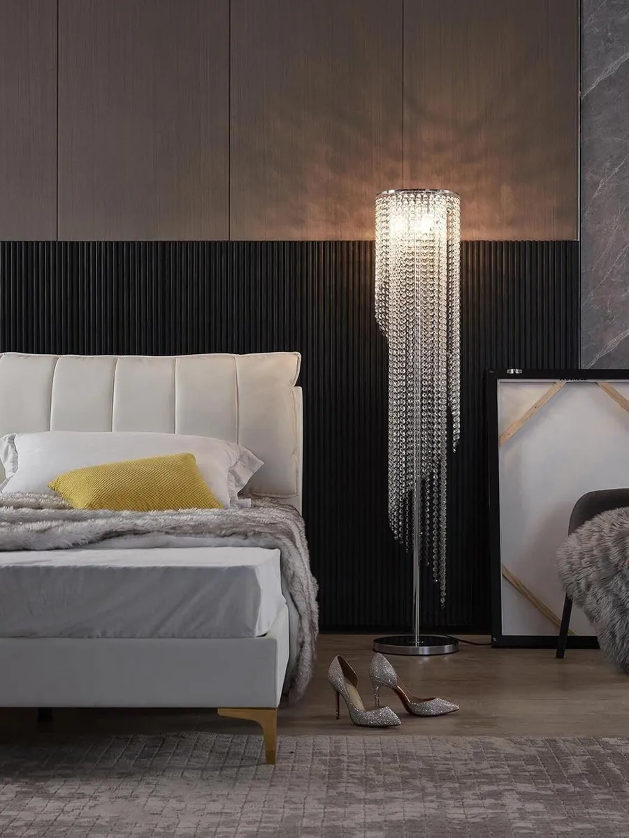 Sparkling Elegant Raindrop Crystal Floor Lamp - Image 3