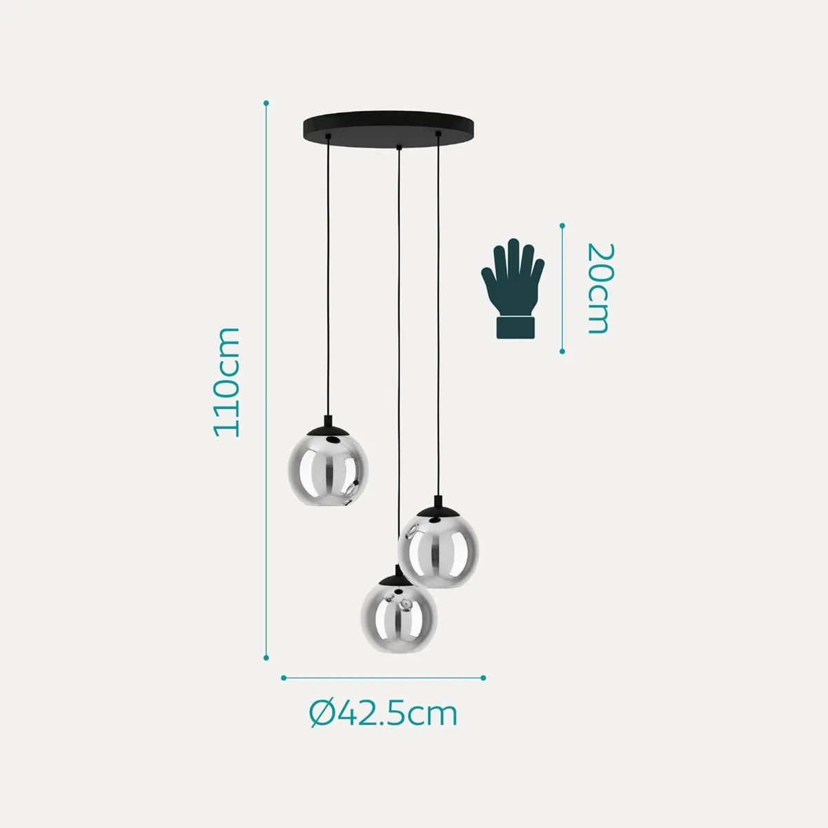 Ariscani Cluster Pendant Lamp 3 Shades Dining Room - Image 3