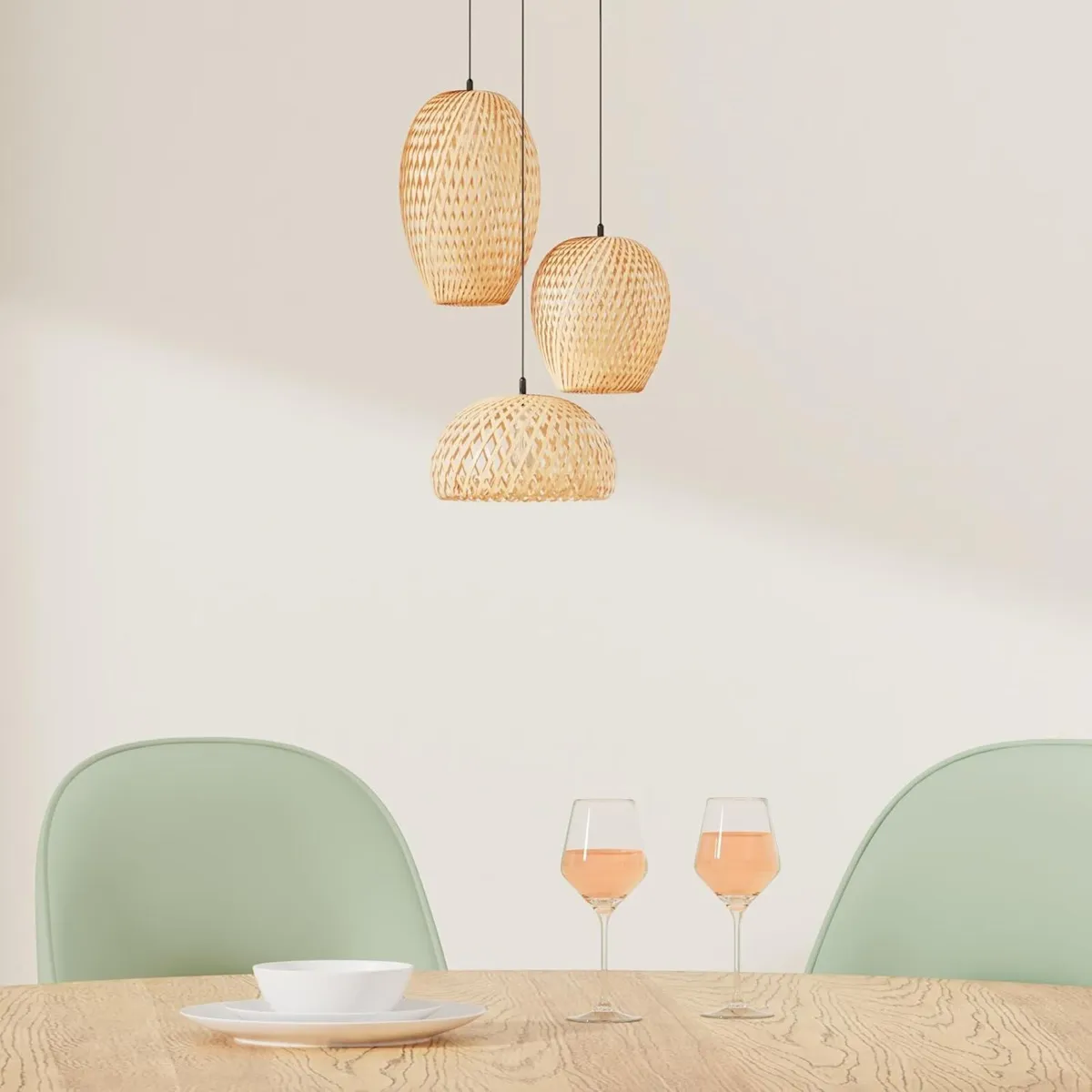 Bamboo Lantern Pendant Lamp Retro Japanese Style - Image 2