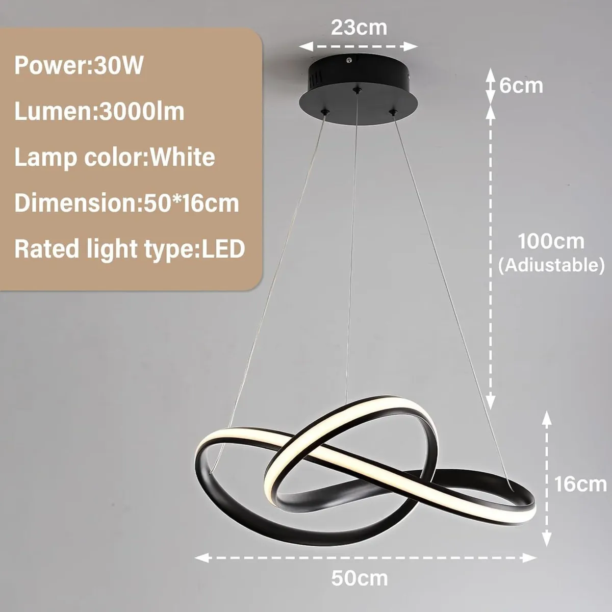 LED Kitchen Island Chandelier Lamp Ceiling 37W - Image 3
