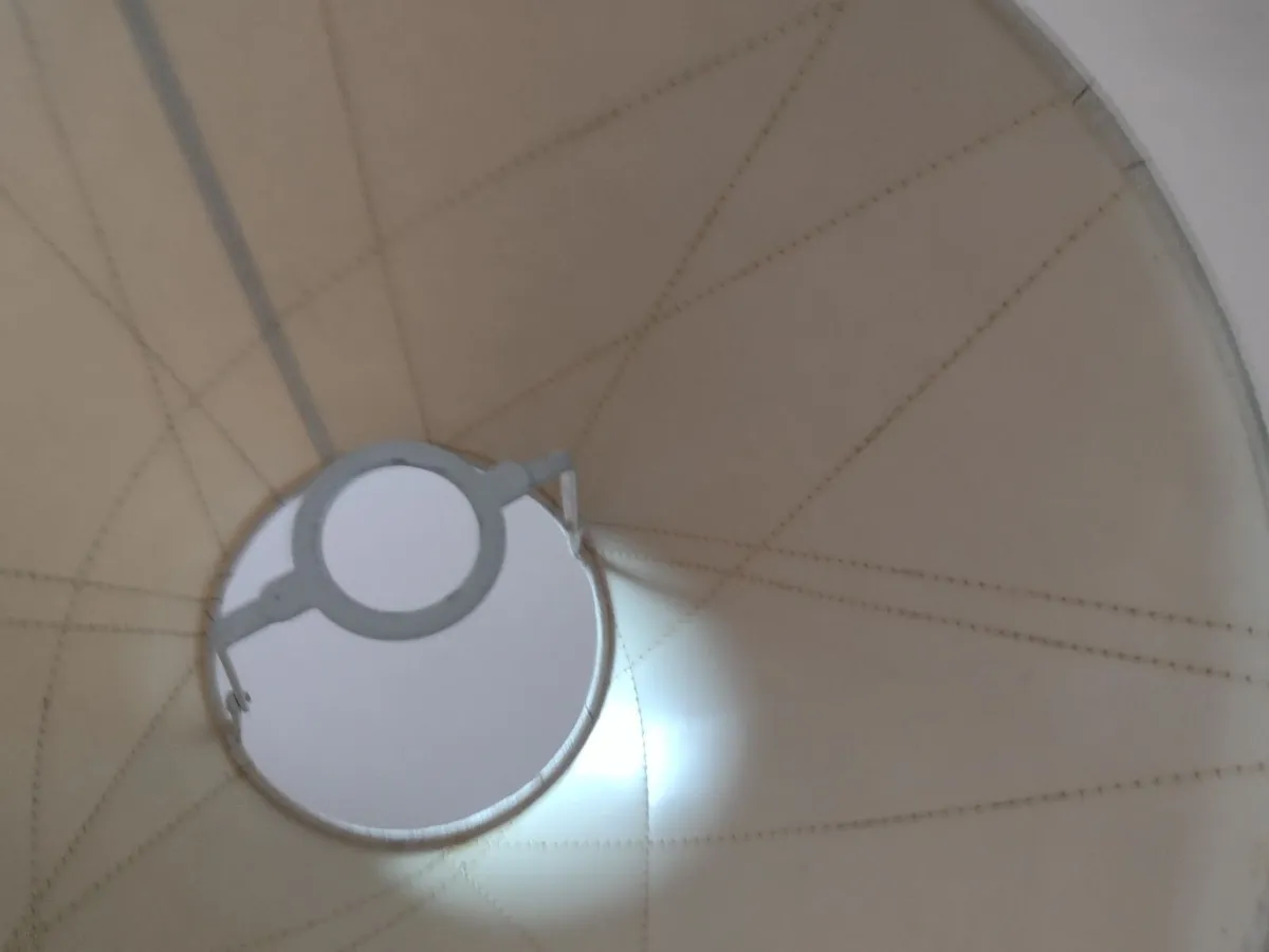 Beige velvet lampshade with stitch pattern - Image 3