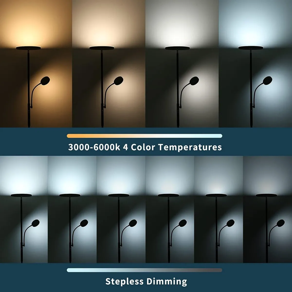 LED Uplighter Floor Lamps Dimmable Rotatable 2 - Image 2