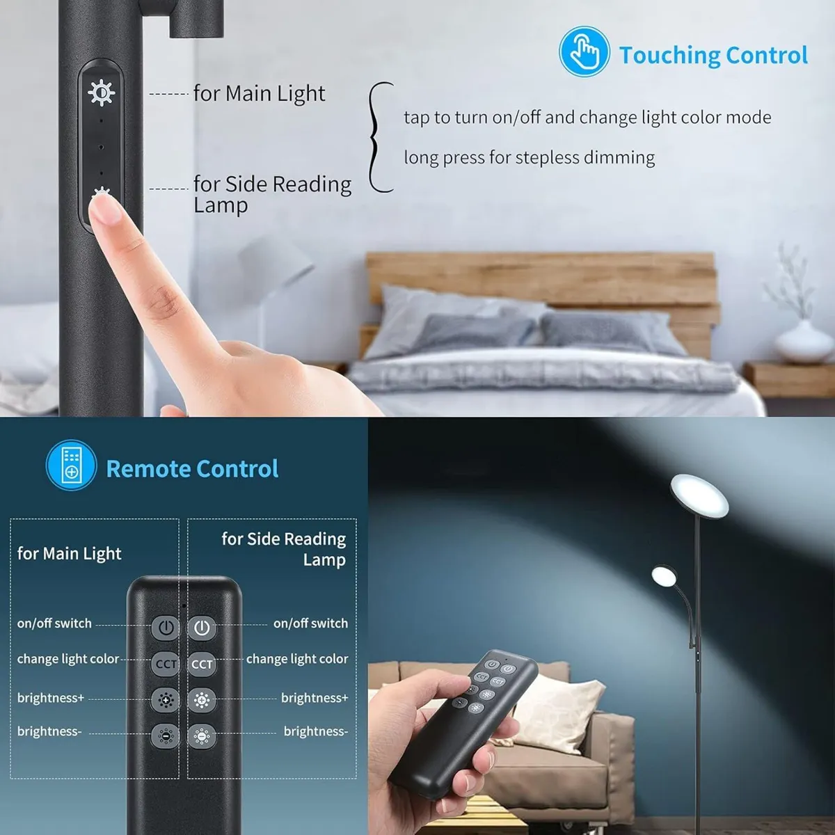 LED Uplighter Floor Lamps Dimmable Rotatable 2 - Image 4