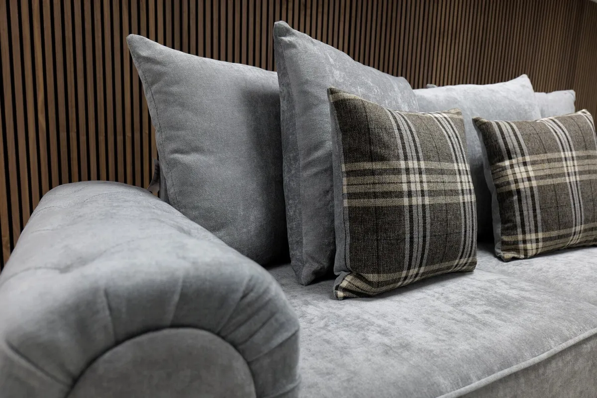 Verona 2 Seater Grey Fabric Sofa - Image 4