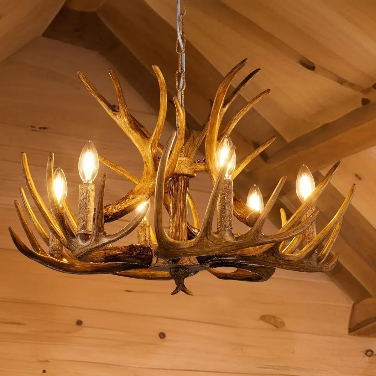 Chandelier 6 Light 25 Inches Dia American Rural - Image 1