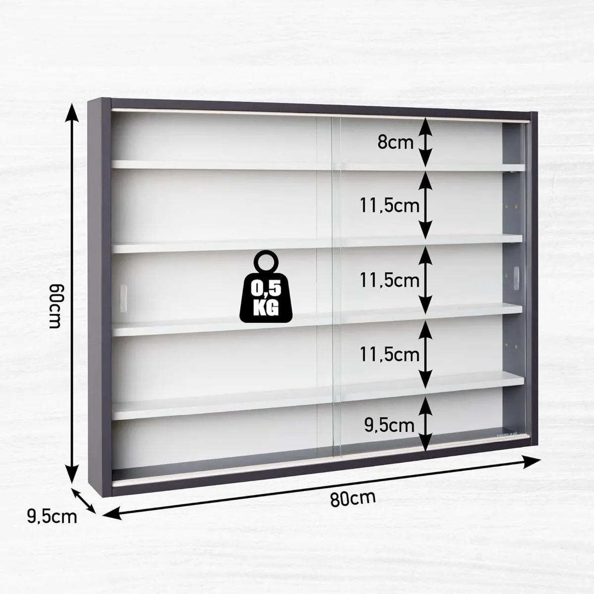 Collector's Display Cabinet Hanging Case Wall - Image 3