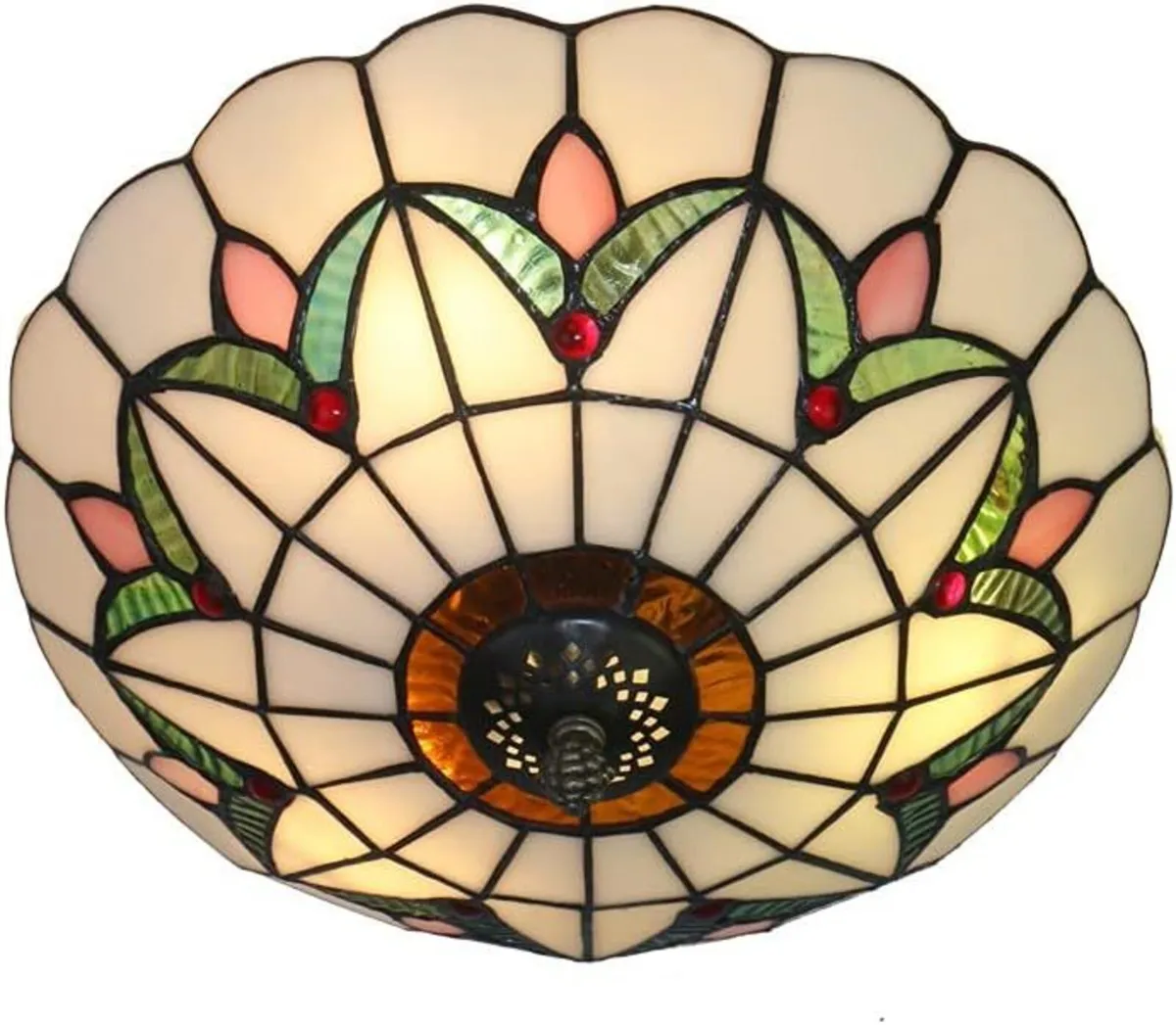 Tiffany Style Stained Glass Ceiling Lamp 16 Inch - Image 1
