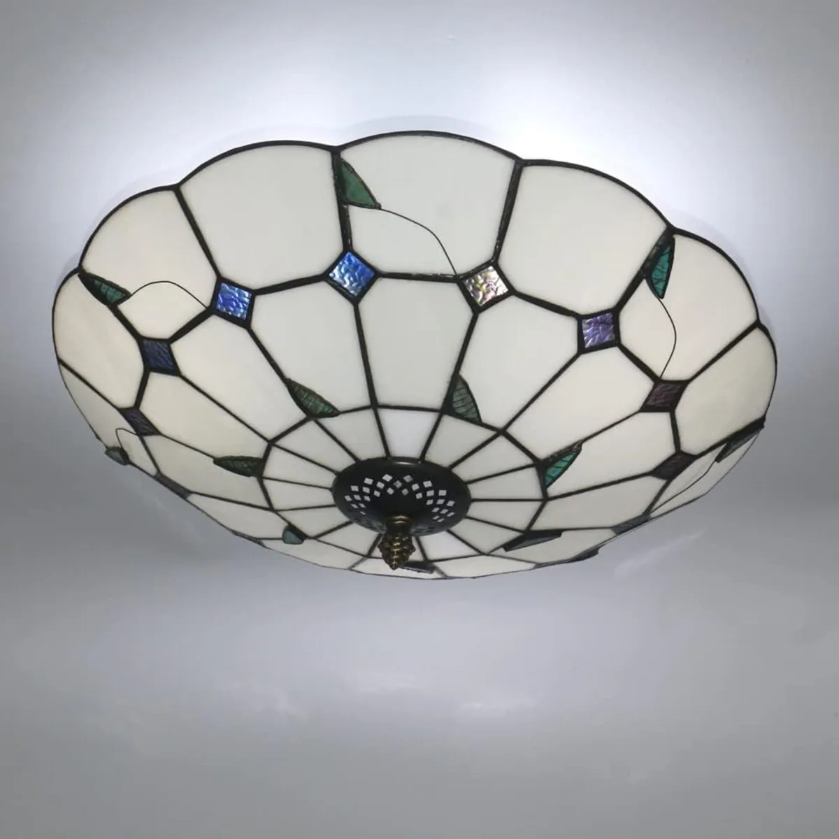 16 Inch Tiffany Style Stained Glass Ceiling Light - Image 2
