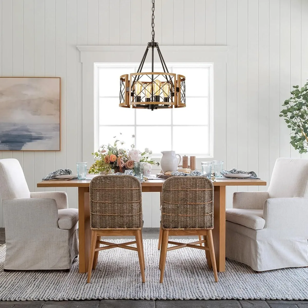 D19'' Farmhouse Chandelier for Dining Room - Image 3