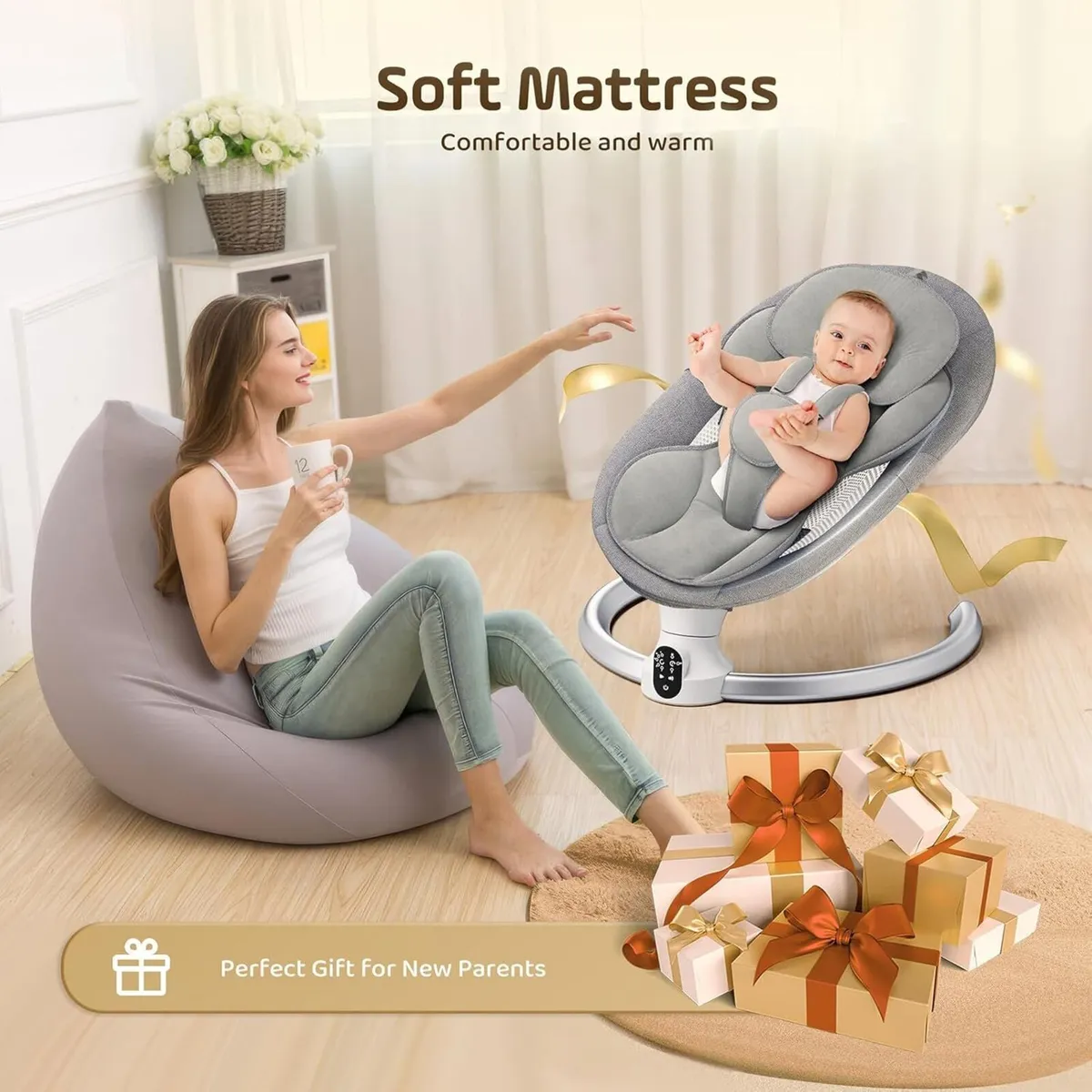 Baby Swing Chair Electric Bouncer with 5 - Image 3