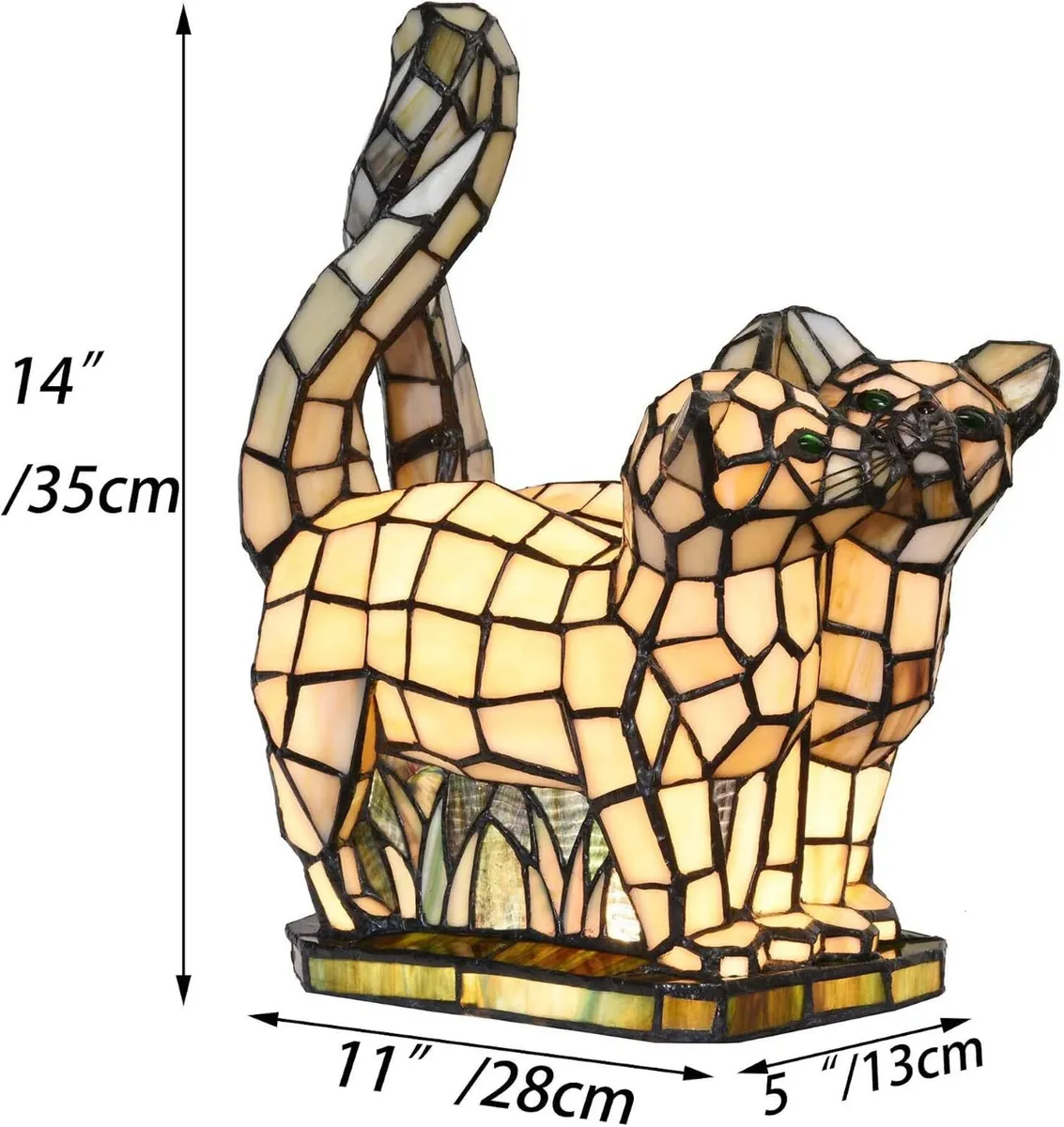 Kittens in Love Tiffany Style Stained Glass Accent - Image 4