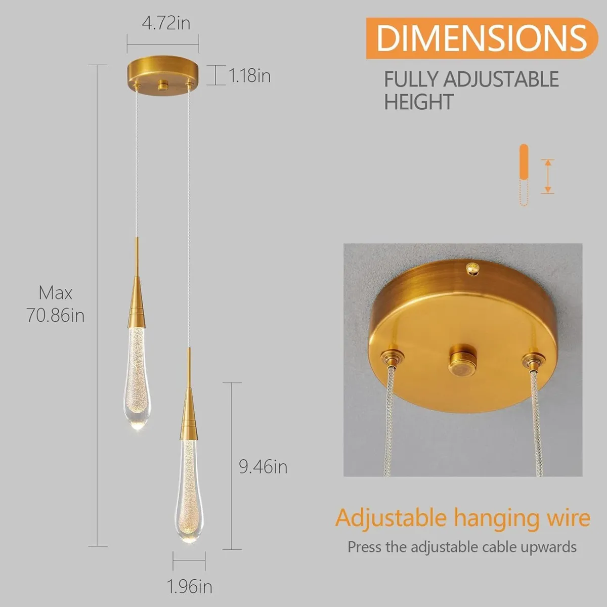 Modern Pendant Light 2-Light Kitchen Island - Image 2