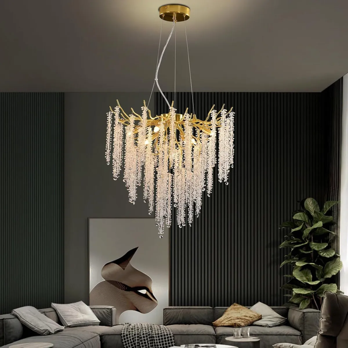 Modern Tree Branch Crystal Chandelier 23.6" - Image 3