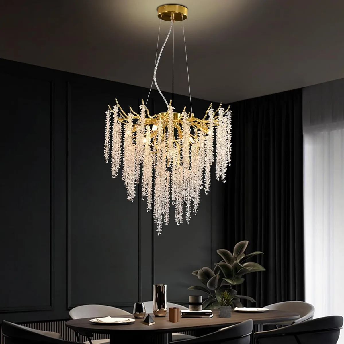 Modern Tree Branch Crystal Chandelier 23.6" - Image 4