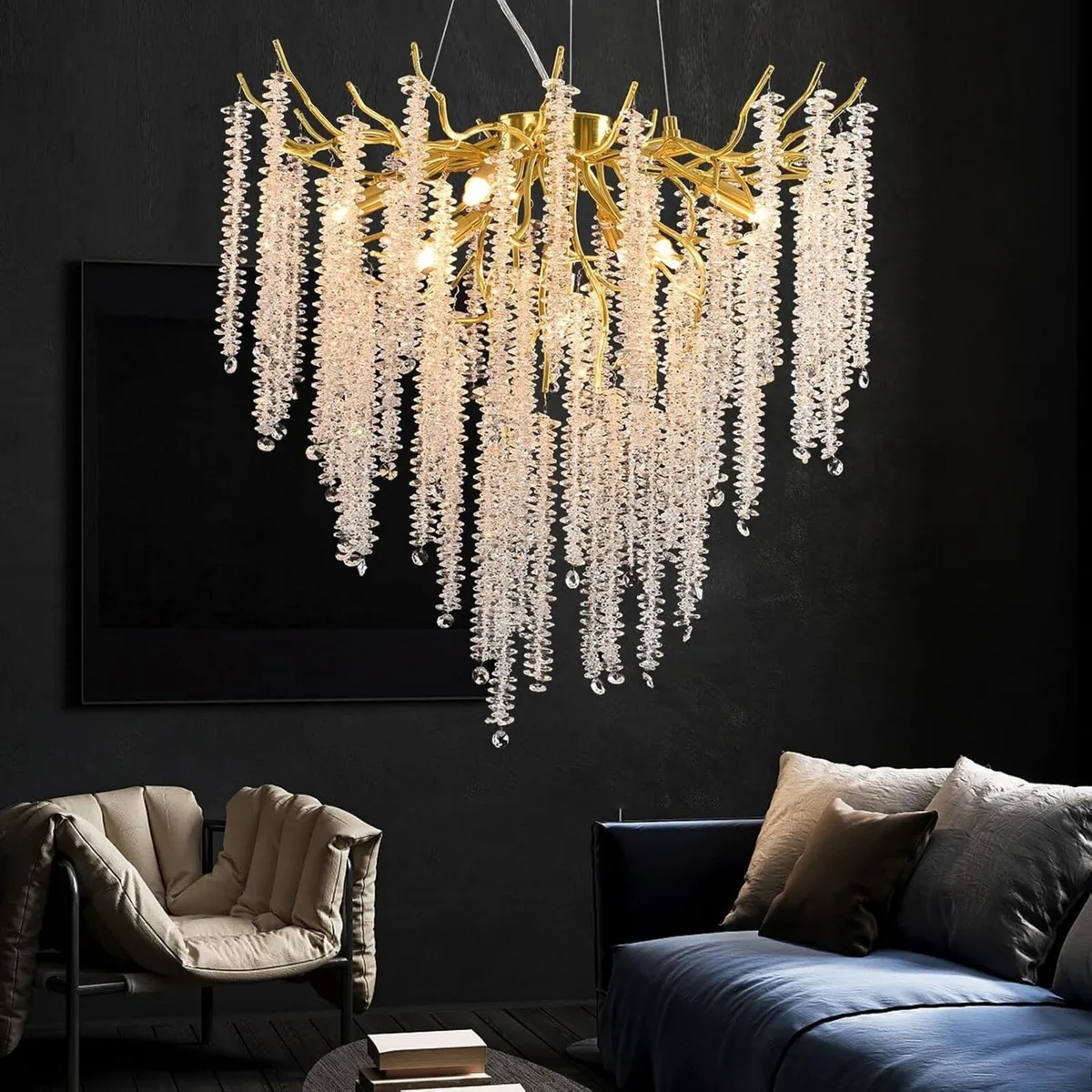 Modern Tree Branch Crystal Chandelier 23.6" - Image 1