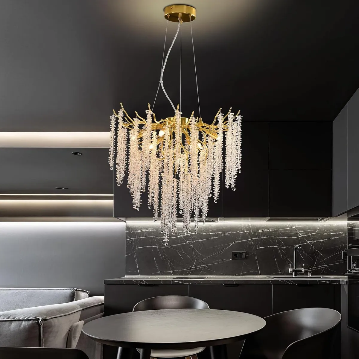 Modern Tree Branch Crystal Chandelier 23.6" - Image 2