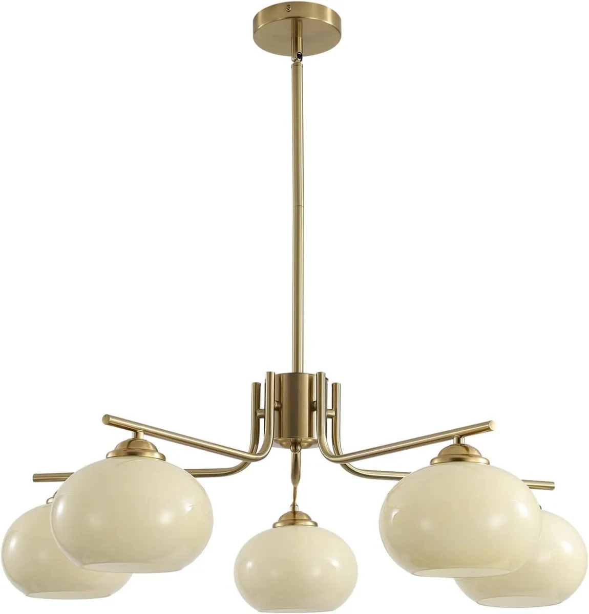 Lighting Modern Brushed 5-Light Glass Globe - Image 1