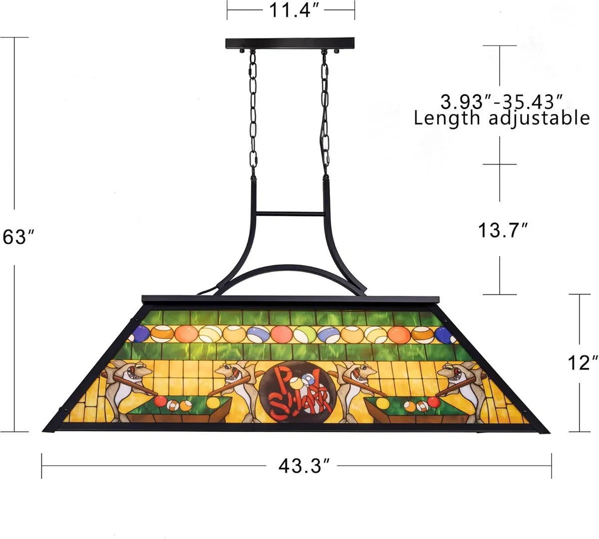 Vintage Pool Table Light 3-Light Rustic Billiards - Image 4