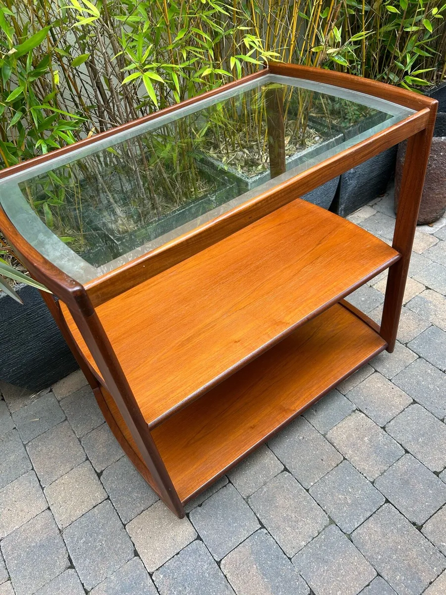 Mid century teak sideboard media trolley retro - Image 3