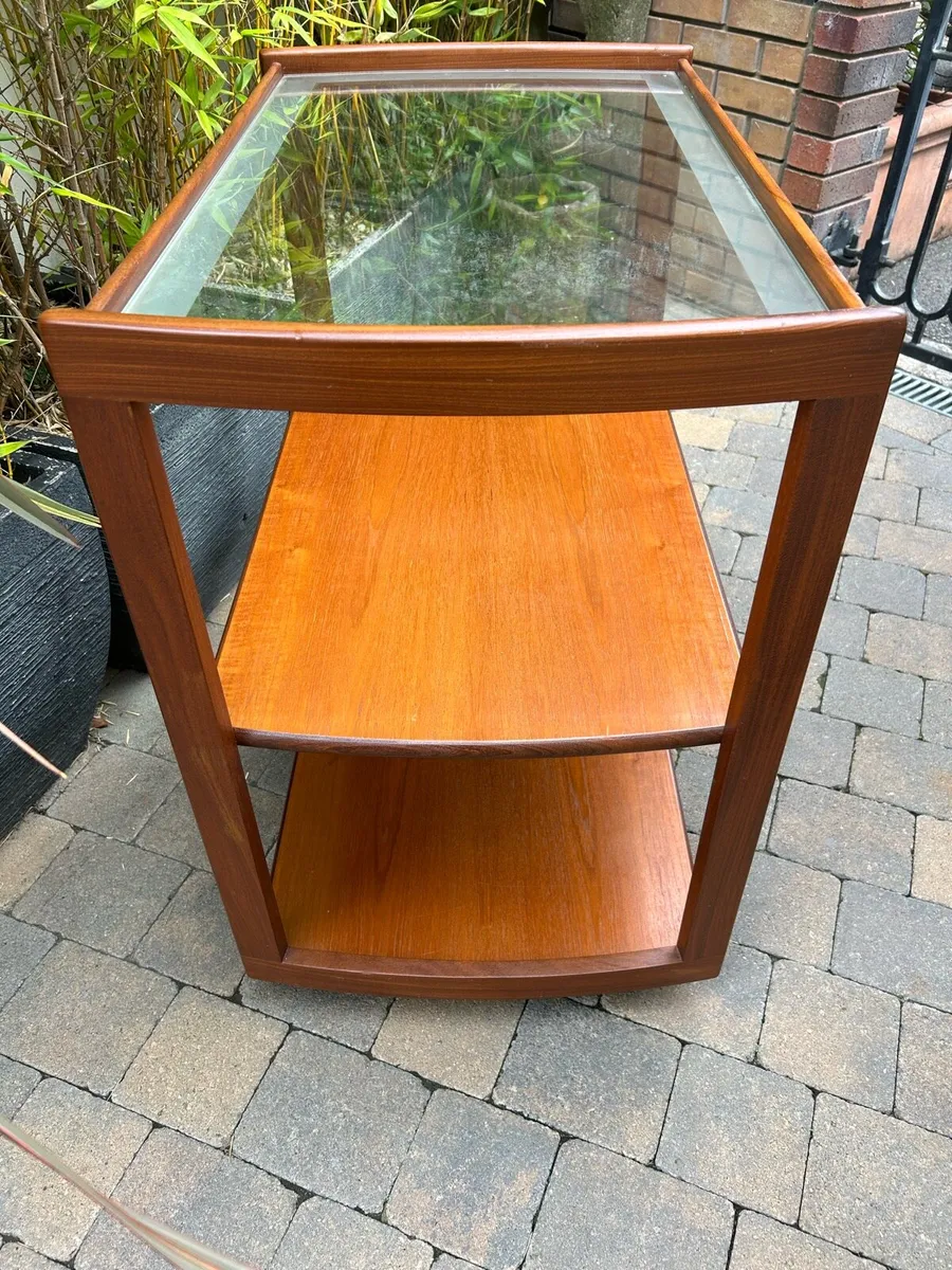 Mid century teak sideboard media trolley retro - Image 4
