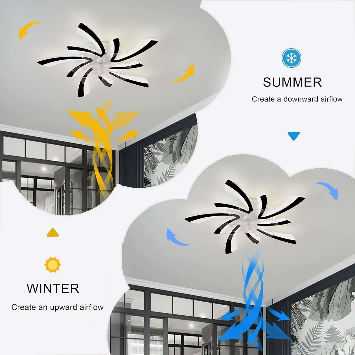 Ceiling Fans with Lights and Remote Control Modern - Image 3